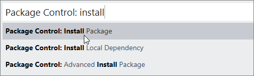 Sublime Text - 「install」と入力し、候補から「Install Package」をクリック