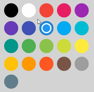 表示されたカラーパレットではメイン色から細分化された色が選択可能